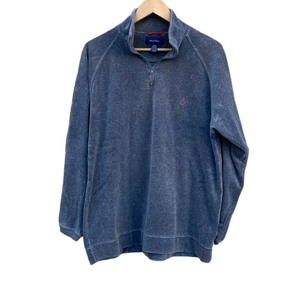 Nautica Gray Quarter-zip pullover sweater size medium - Picture 1 of 8